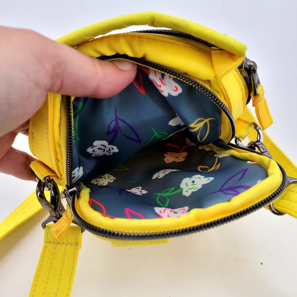 Lug Skeeter Crossbody Bag Yellow Zip Top Adjustable Convertible Purse RFID - Picture 8 of 10